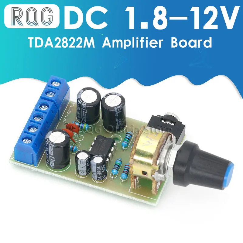 

TDA2822 TDA2822M Amplifier Board DC 1.8-12V 2.0 Channel Stereo Mini AUX Audio Amplifier Module AMP with 50K Ohm Potentiometer