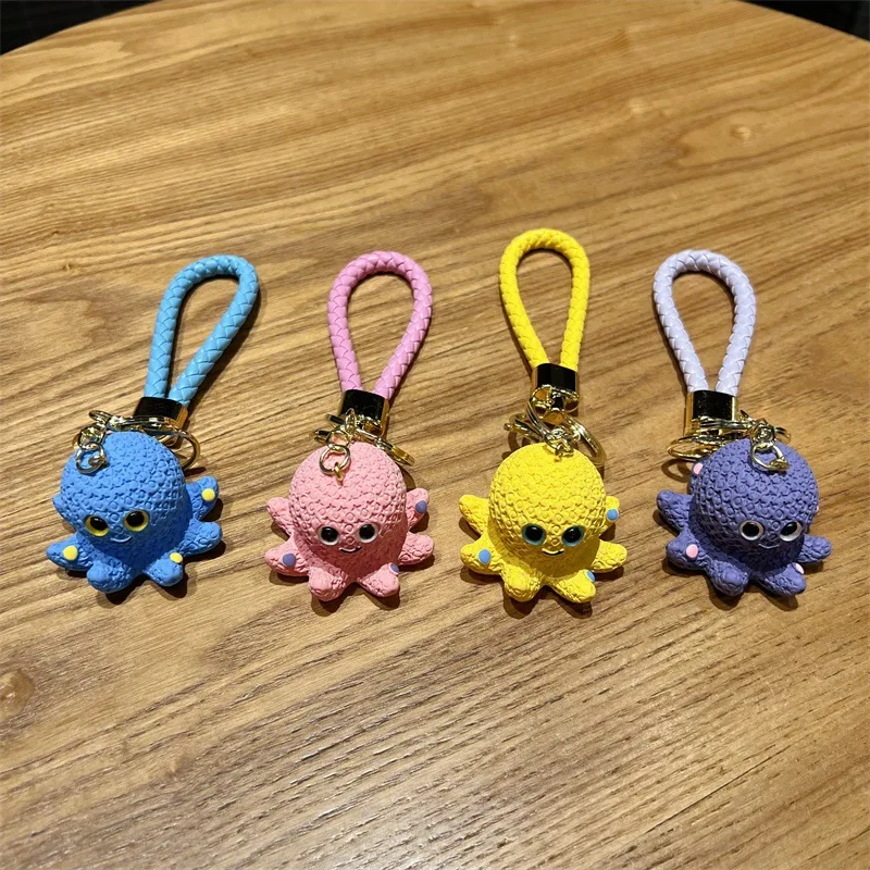 Милый смоляной шерстяной кукла-осьминог брелок для ключей праздничный