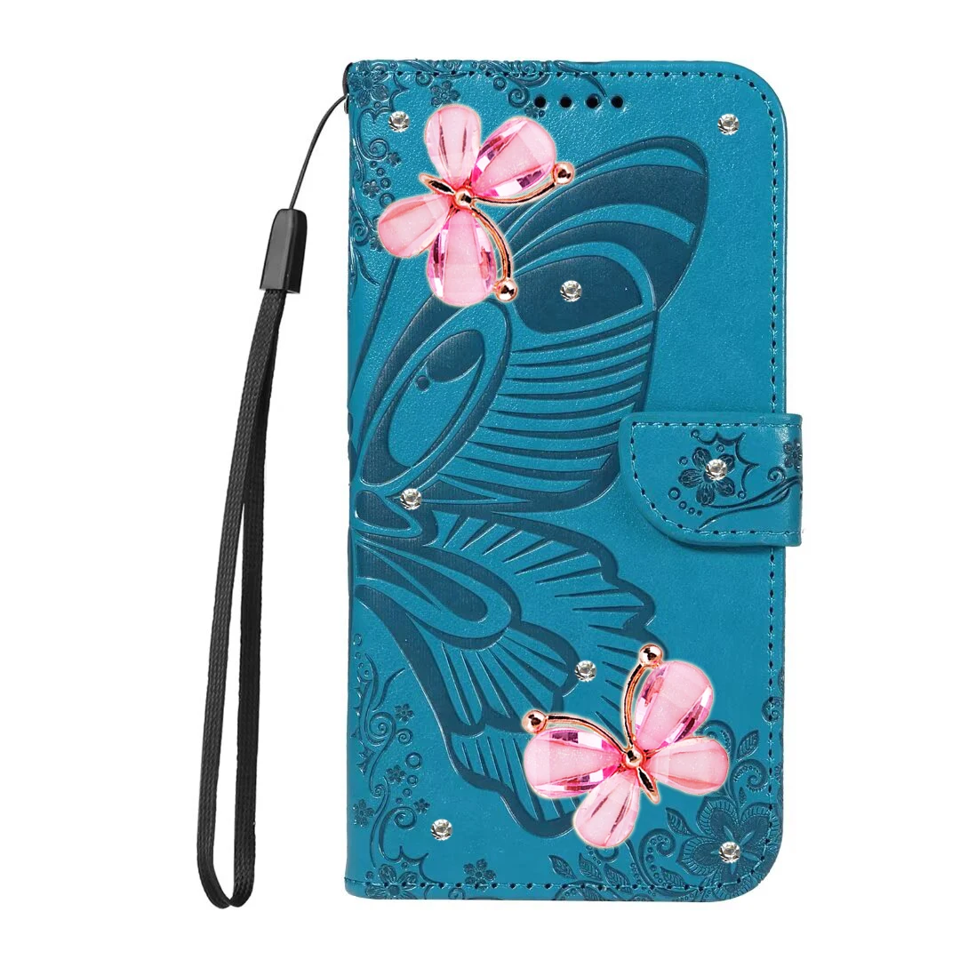 Кожаный флип-чехол с бабочкой для Apple iPhone 15 16 14 11 12 13 Pro Max XS XR 8 Plus роскошная сумка