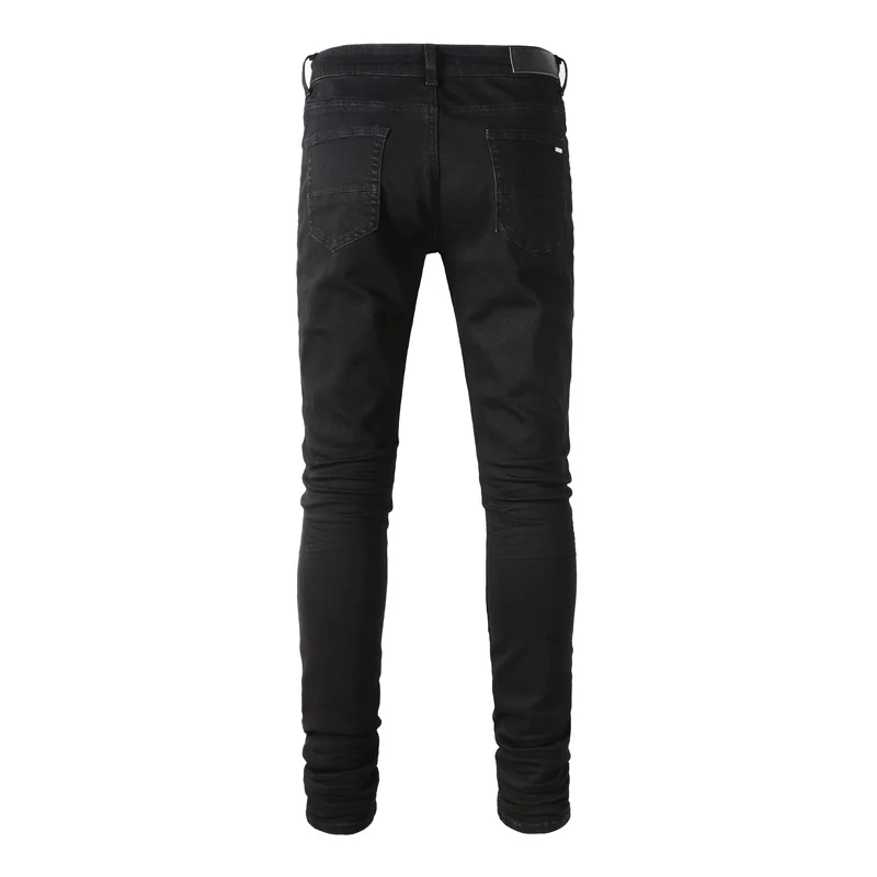 Street Style Fashion Men Jeans Black Color Elastic Slim Fit Brand Designer Jeans Men Denim Pencil Pants Hip Hop Stretch Trousers