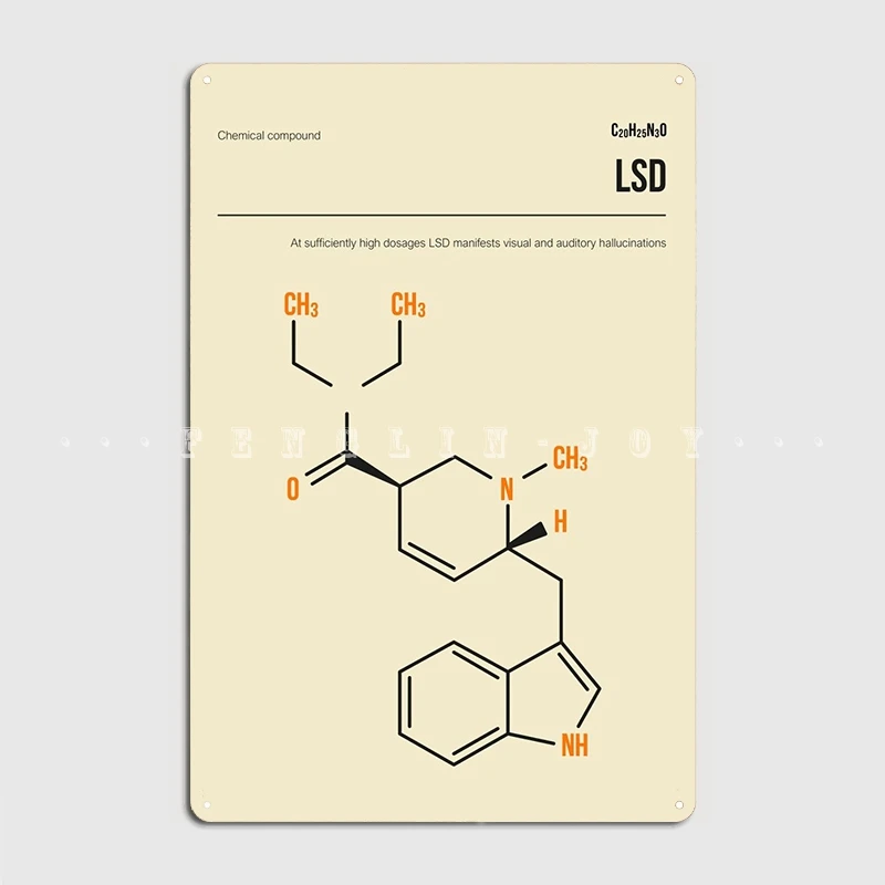 Lsd молекула искусство металлический знак стена пещера клуб бар печать жестяные