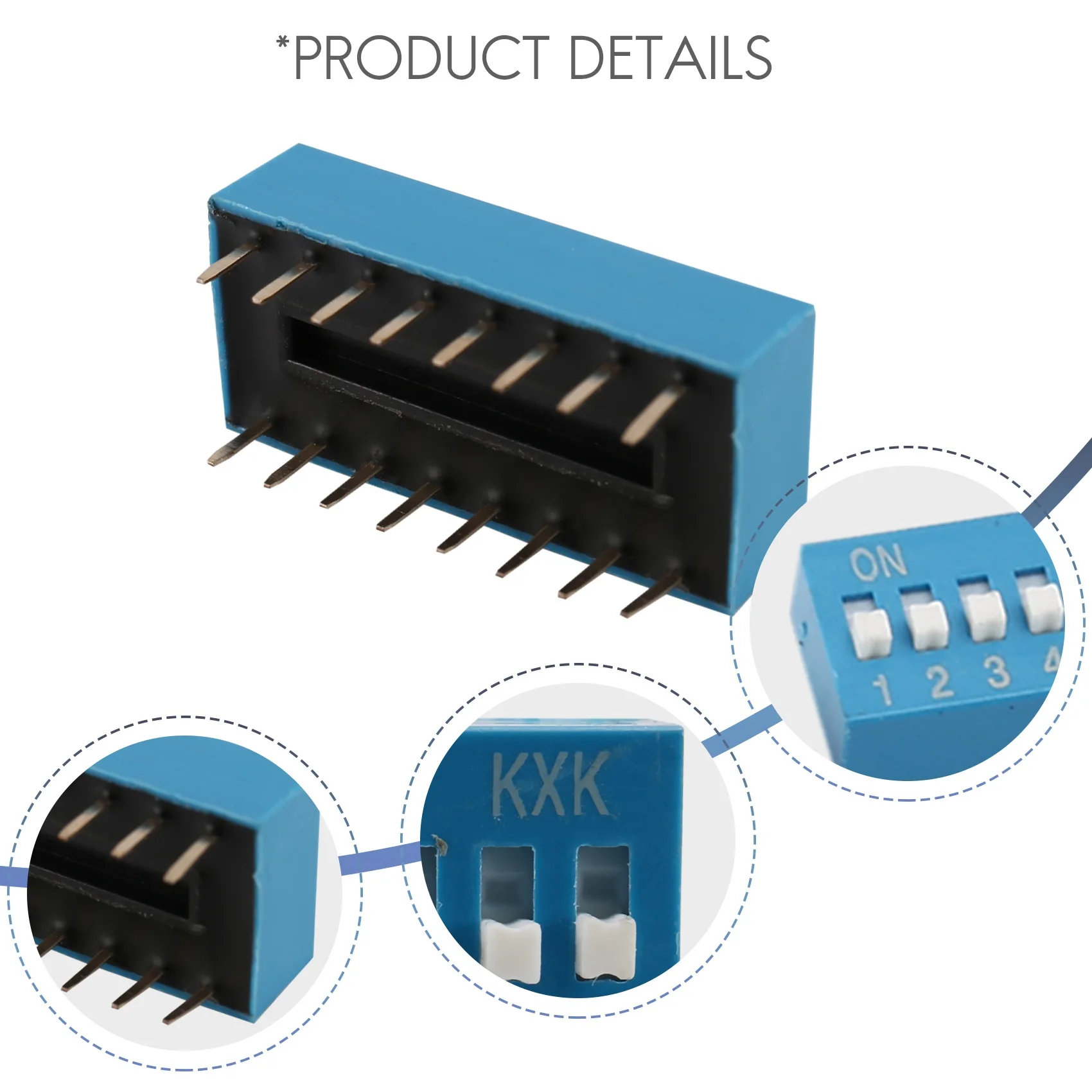 10 шт. 2 54 мм Шаг 8 позиций 16-контактный синий DIP-переключатель P