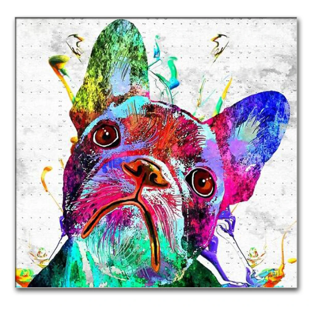 

Полноразмерная круглая алмазная живопись, французский бульдог, 3d наклейки на стену, Алмазная мозаика стразы, милые животные, «сделай сам», у...