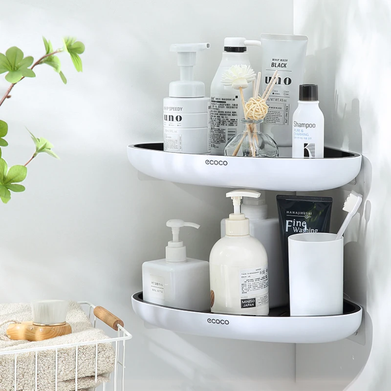 

Corner Bathroom Shelf Wall-Mounted Triangular Storage Rack for Organizer Kitchen Accessories Set Bathroom Accessories Shelf