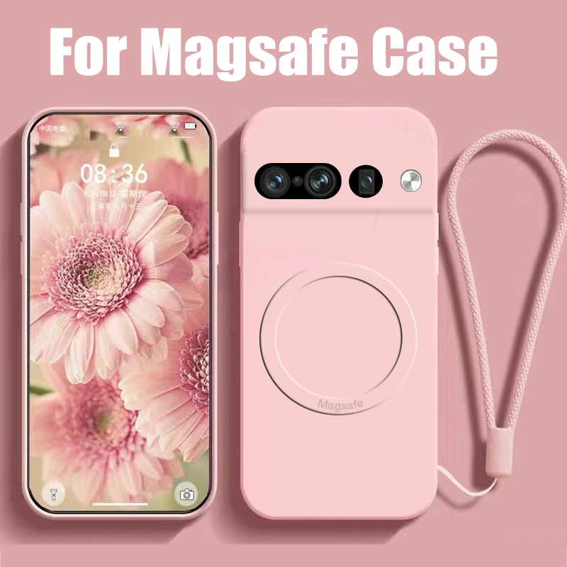 

3 IN 1 Liquid Silicone Magsafe Magnetic Wireless Charger Case for Google Pixel 7 6 Pro 6A 5G 6A Capa Pixel 7Pro Goo Gle Pixel7