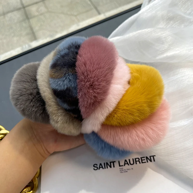 

1pc Faux Rabbit Fur Hair Scrunchies Furry Elastic Hair Band Women Girls Ponytail Holder Hair Plush Rubber Band Accessories