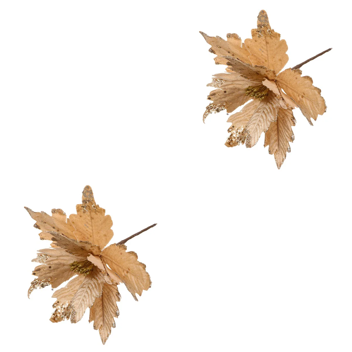 

Poinsettia Poinsettias Christmas Glitter Faux Mini Artificialtree Flowers Gold Flower
