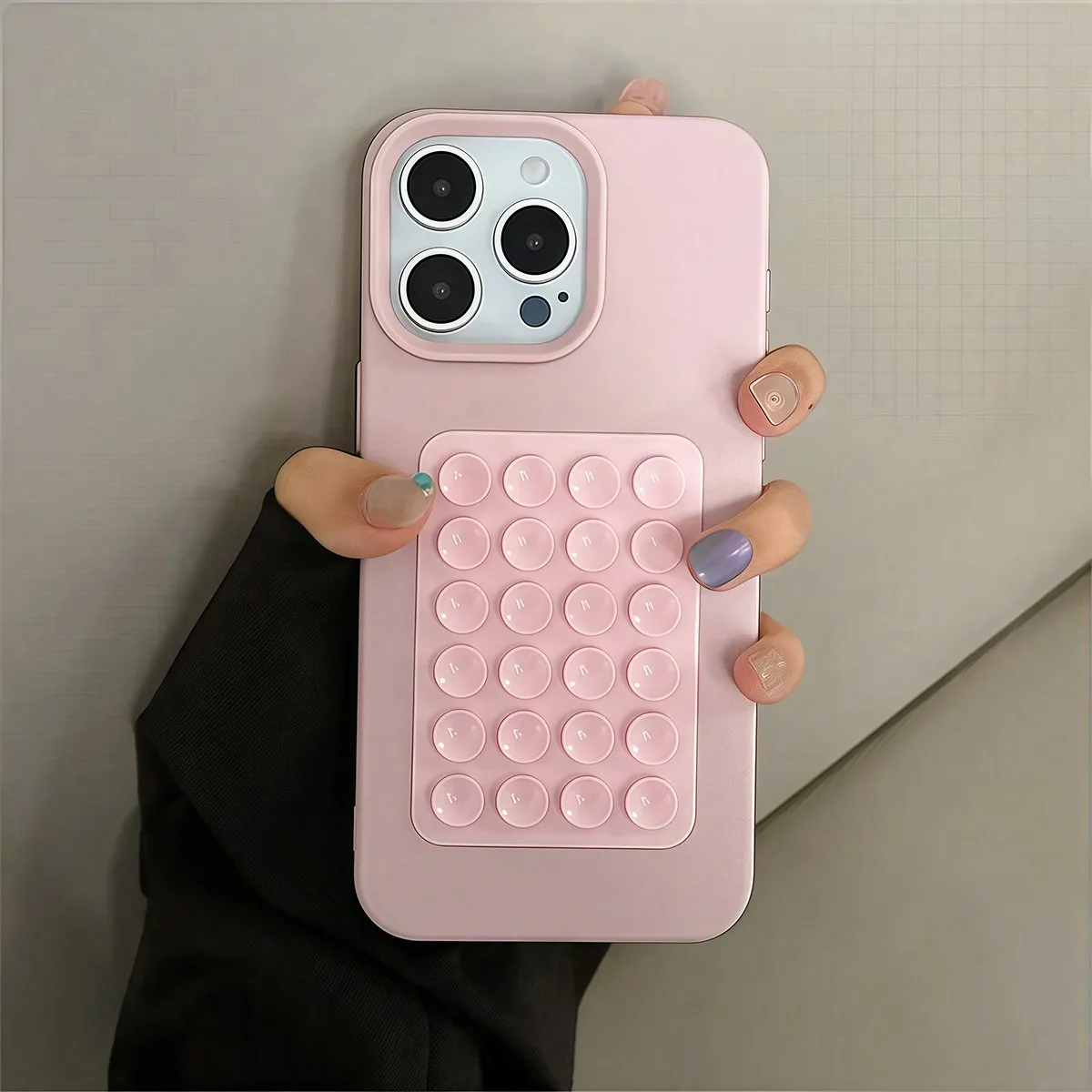 Фото Чехол для телефона с 3D присоской и узором личи для iPhone 17 16 15 Pro Max Plus 16E 14 13 12 11 Pro Max X XS XR, противоударный чехол №3