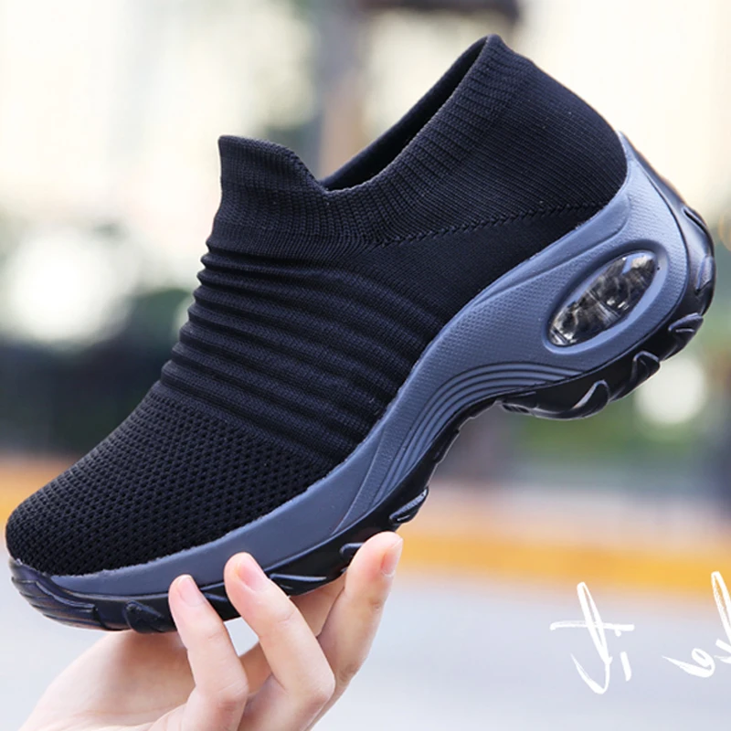 

2022 Women's Running Shoes Breathable Mesh Lightweight Sports Shoes Non-slip Casual Air Cushion Shoes Women's Vulcanized Shoes