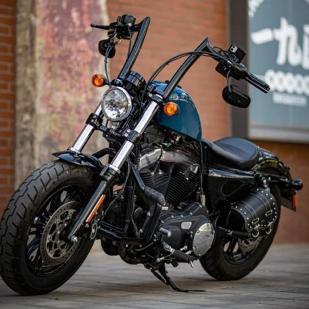 Винтажный мотоциклетный руль 14 дюймов 16 18 с зажимом 25 мм для Harley Chopper Cruiser Bobber Sportster