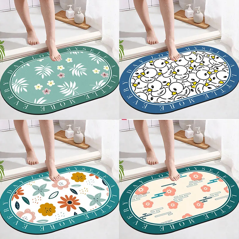 

Multi-size Diatom Mud Water-absorbing Quick-drying Non-slip Floor Mat Easy to Clean put Hallway Bathroom Toilet Kitchen