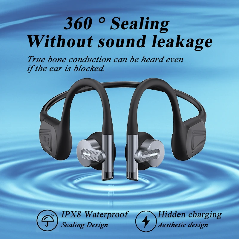 Фото Bluetooth-наушники с костной проводимостью, IPX8, MP3, 32 ГБ №4