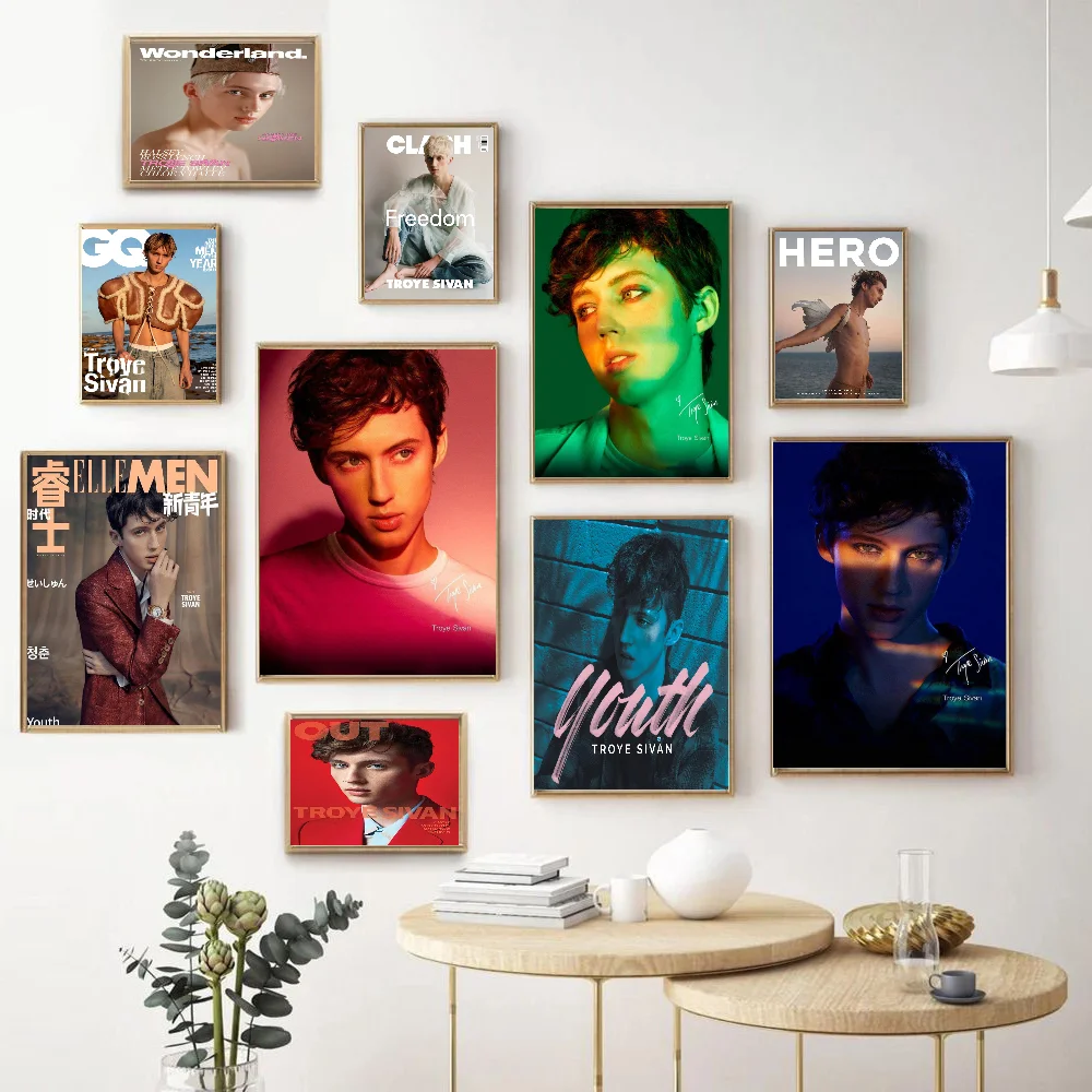 Белый бумажный плакат Трой Сиван меллет наклейка из бумаги для кофейни бара