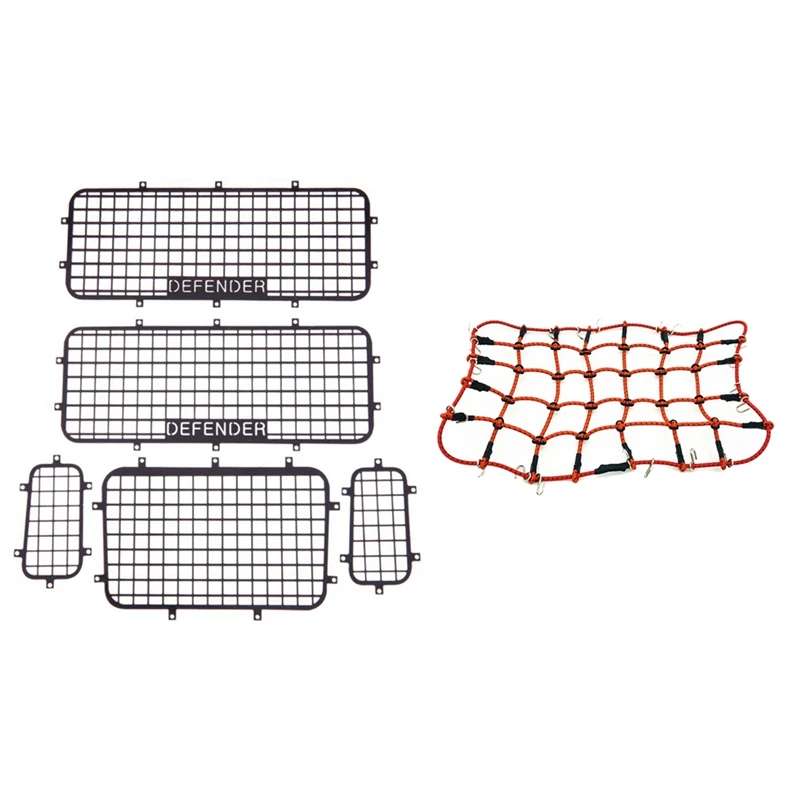 

_ Металлическая оконная сетка, защитная сетка с винтами для 1/10 Traxxas NEW-5Pcs, практичная и 1X сетка для багажника на крышу