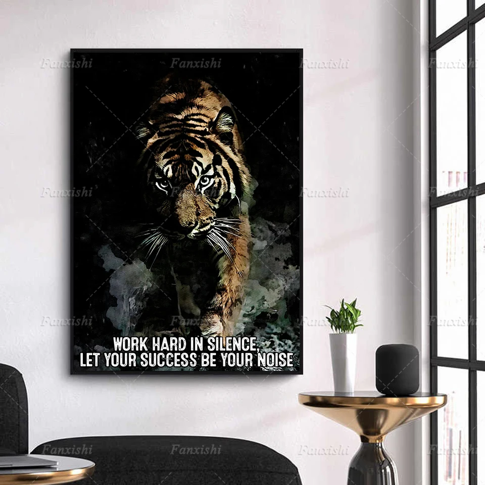 Домашний Настенный декор работа усердно в тишине пусть ваш успех будет вашим