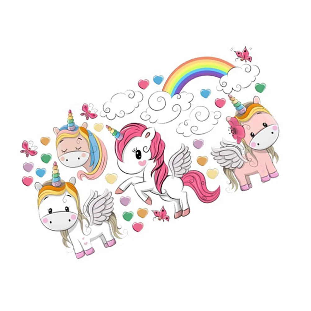 Обои для детской комнаты декоративная наклейка Радуга милый детский единорог на