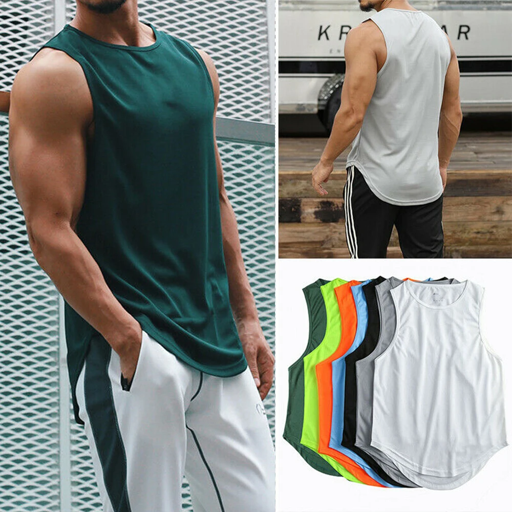 

Men Muscle Vests Cotton Underwear Sleeveless Tank Top Solid Muscle Vest Undershirts O-neck Gymclothing Bodybuilding Tank Tops