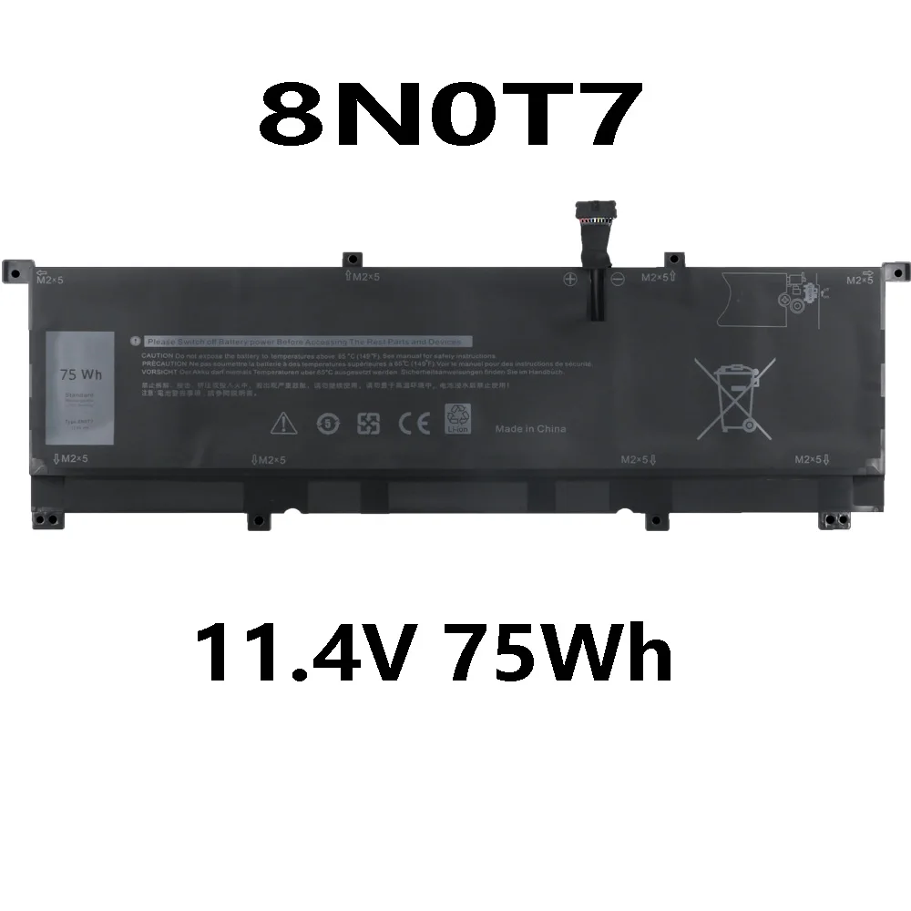 8N0T7 11 4 V 75Wh Аккумулятор для ноутбука Dell P-recision 5530 дюйма 2 в 1 X-PS 15-9575-D2801TS 15-9575-D1805TS 0TMFYT