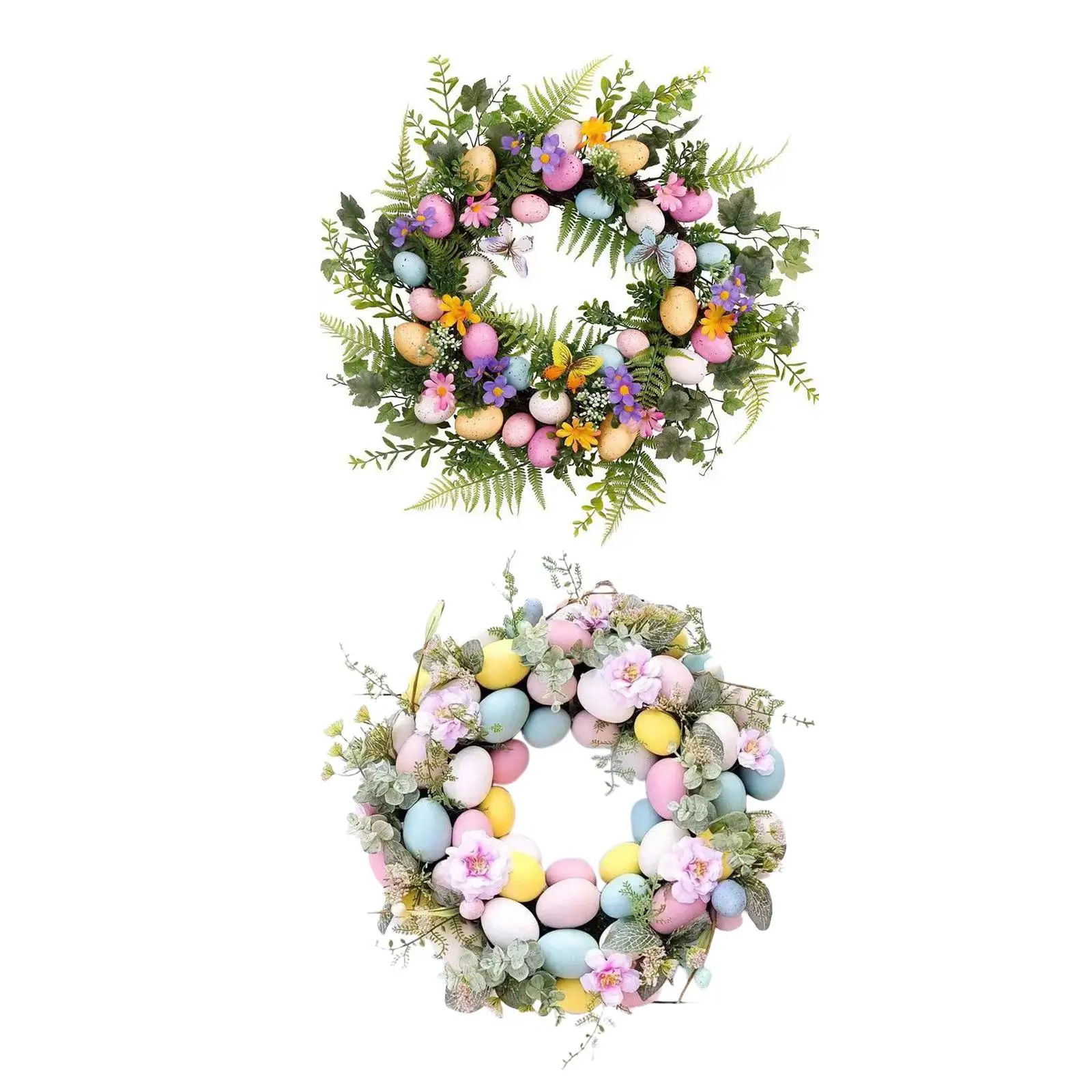 

45cm Artificial Easter Wreath Holiday Photo Prop Backdrop Decor Flowers Wreaths for Winter Autumn Celebration Farmhouse Wedding