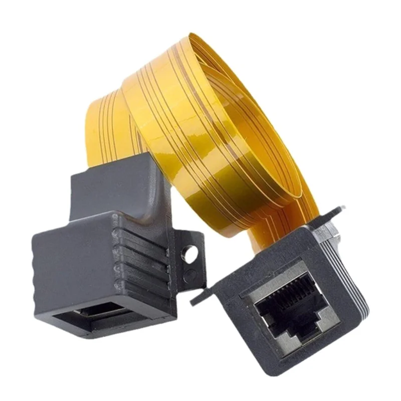Фото Стильный плоский разъем CAT6 RJ45, гнездовой разъем F, сетевой интернет-кабель, адаптер 30 см, соединительный кабель для дома/автомобиля, окна, двери №3