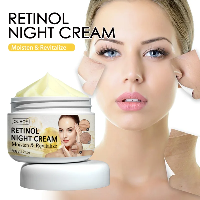 

Retinol Night Cream Moisturizes, Fights Aging, Lightens Dark Circles and Fine Lines on The Face, Lifts and Tightens The Skin