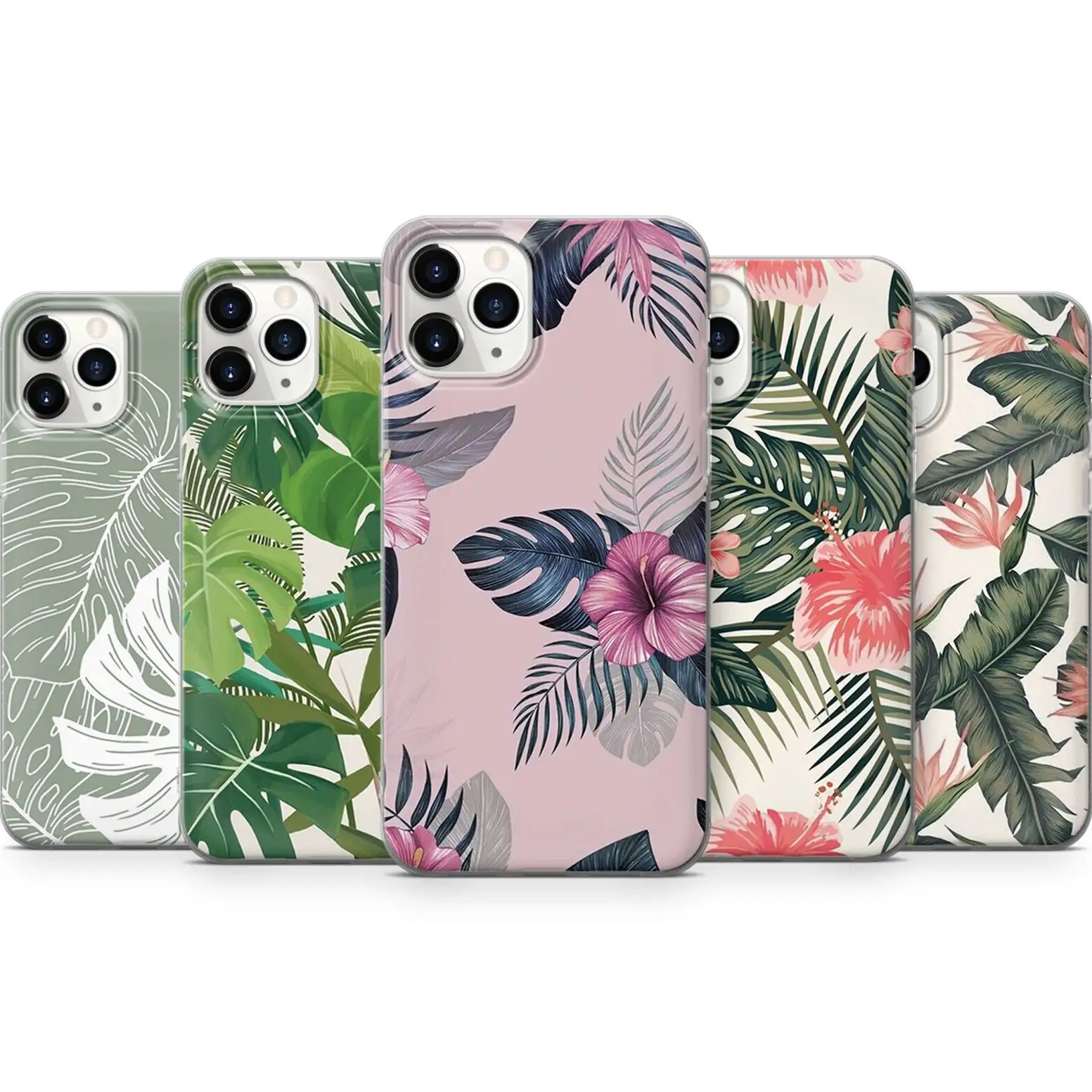 

Tropical Leaves Phone Case For IPhone 13 12 11 Pro Max Mini Xs X Xr 8 7 Plus 6s 6 Se 2020 Transparent Cover