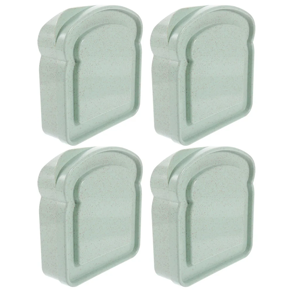 

4pcs Sandwich Container Bread Storage Box Sandwich Case with Lid Toast Box