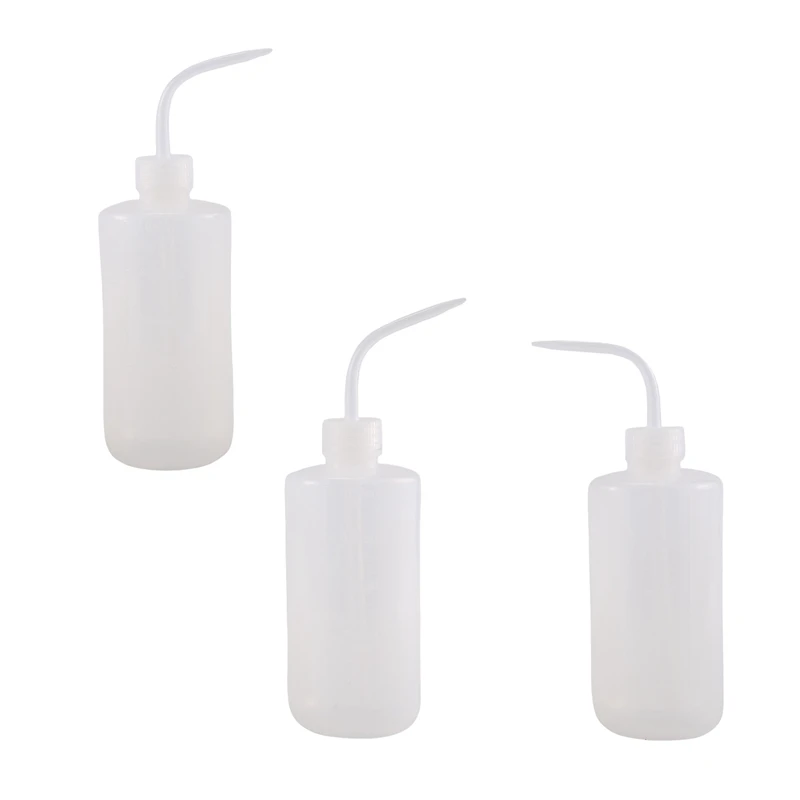 3Pcs Irrigation Bottle 500Ml 17Oz Indoor Plant Watering Can Water Squirt Bottle Plastic Rinse Bottle For Wash Tattoo