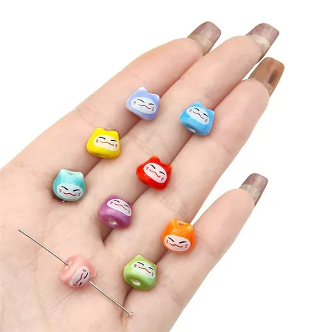 YoZuSmily керамические бусины кошки 9х10 мм