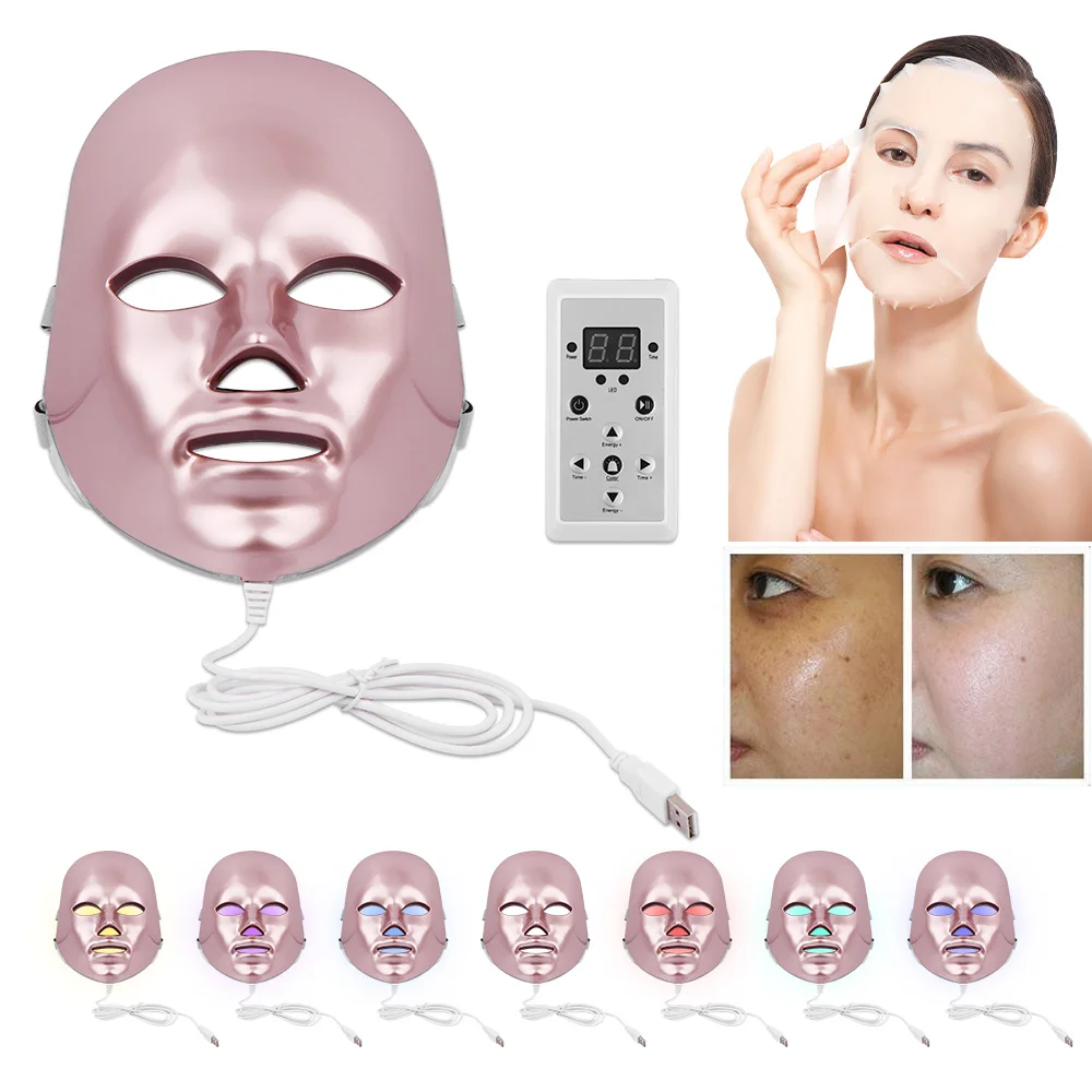 

LED Face Mask 7 Colors Photon Light Therapy Skin Rejuvenation whitening Facial Skin Care Beauty Anti Wrinkle LED Mask Skin Care