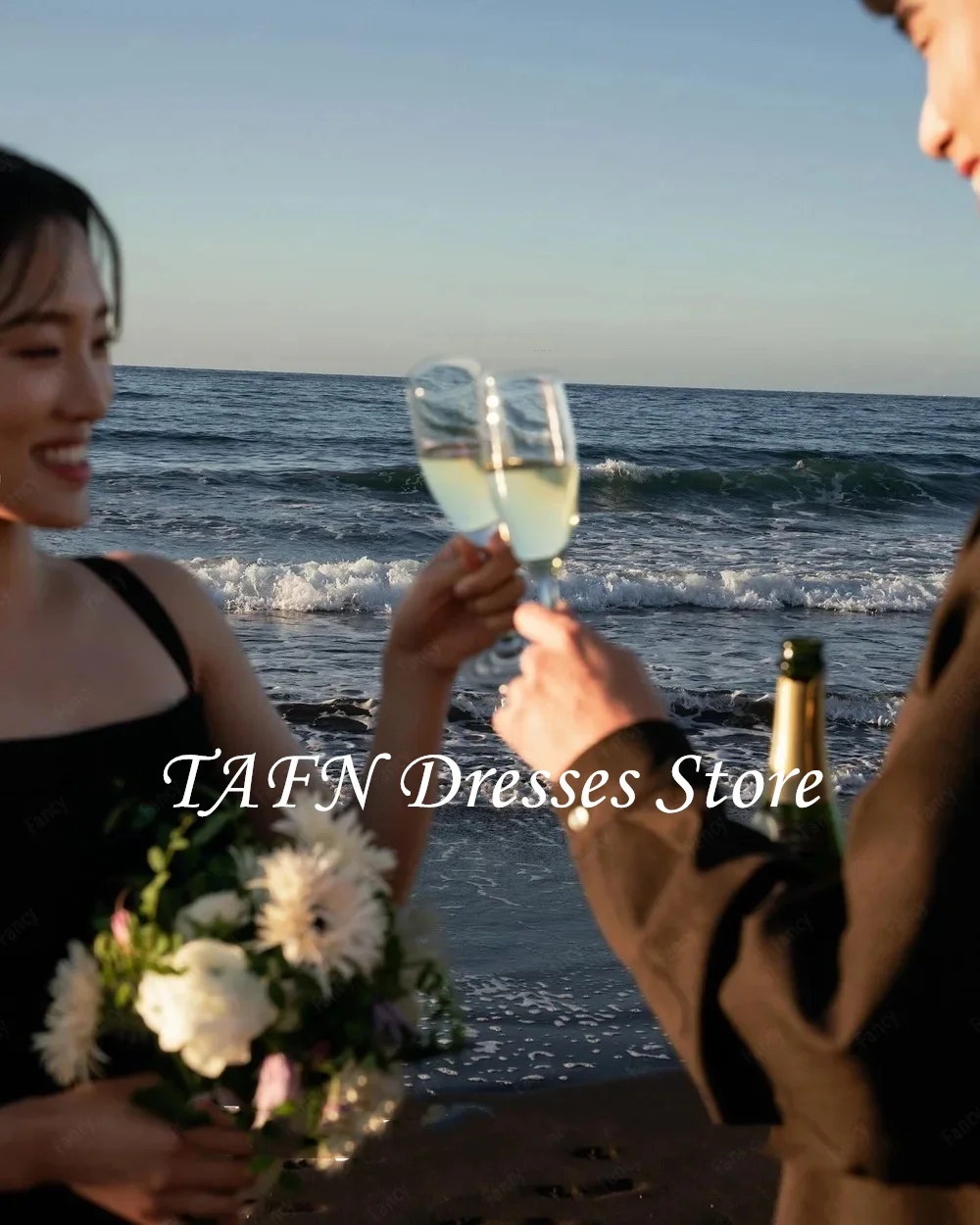 TAFN Лаконичная Черная Русалка Корея Свадебная Фотосессия Спагетти Ремни