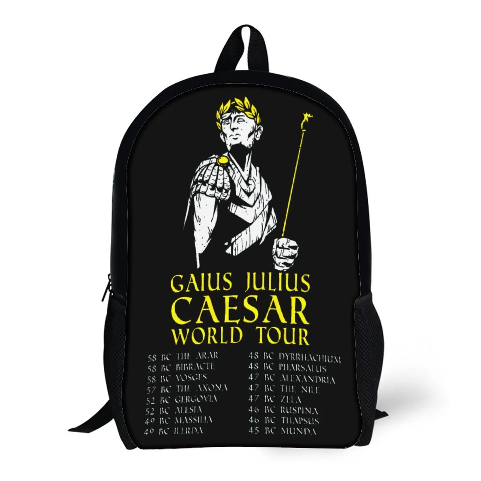 

SPQR Ancient Roman Gaius Julius Caesar World Tour 17 Inch Shoulder Backpack Vintage Schools Novelty Secure Cozy Infantry Pack