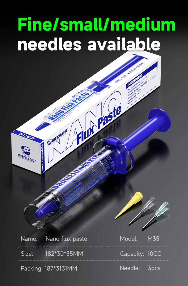 

Механик M35 бессвинцовый шприц, паяльная флюсовая паста, прозрачная паяльная смазка для ремонта материнской платы мобильного телефона, сварочные инструменты