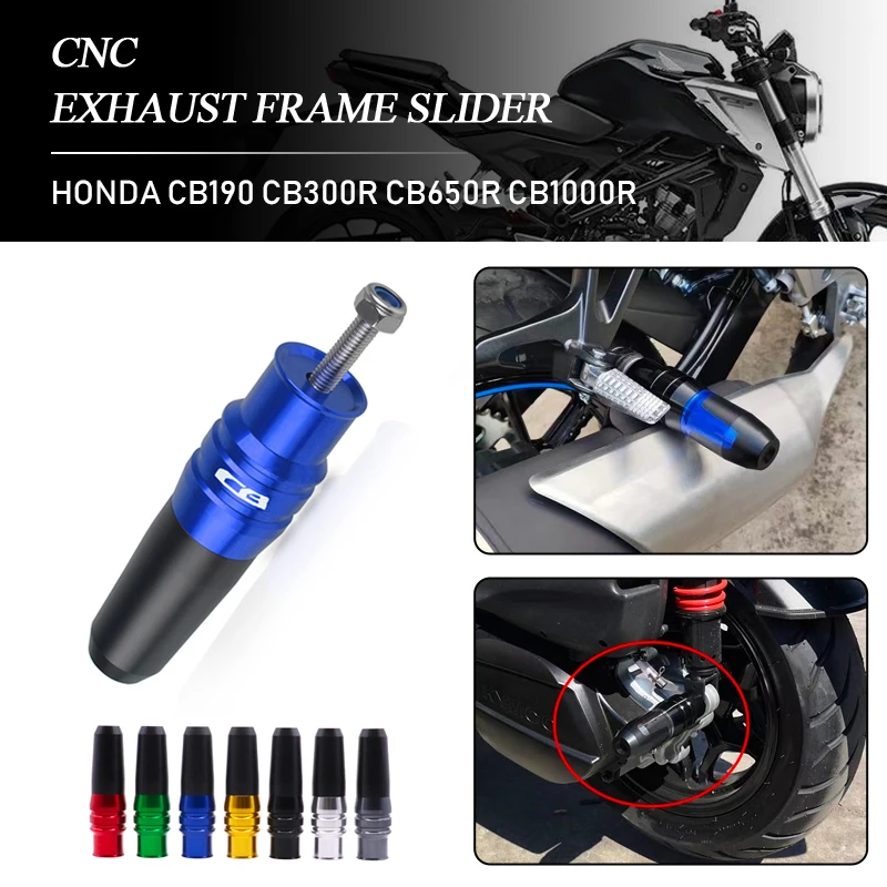 

CNC Aluminum Motorcycle Exhaust Frame Slider Crash Pads Plug Guard Protector for HONDA CB190 CB300R CB650R CB1000R