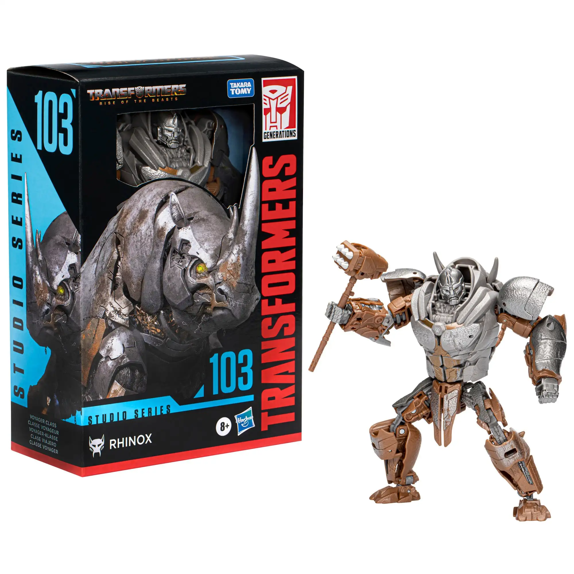 Hasbro Transformer Studio Voyager Class 103 Носорог Rise Из Животных 6 5 Дюймов Оригинальная Фигурка