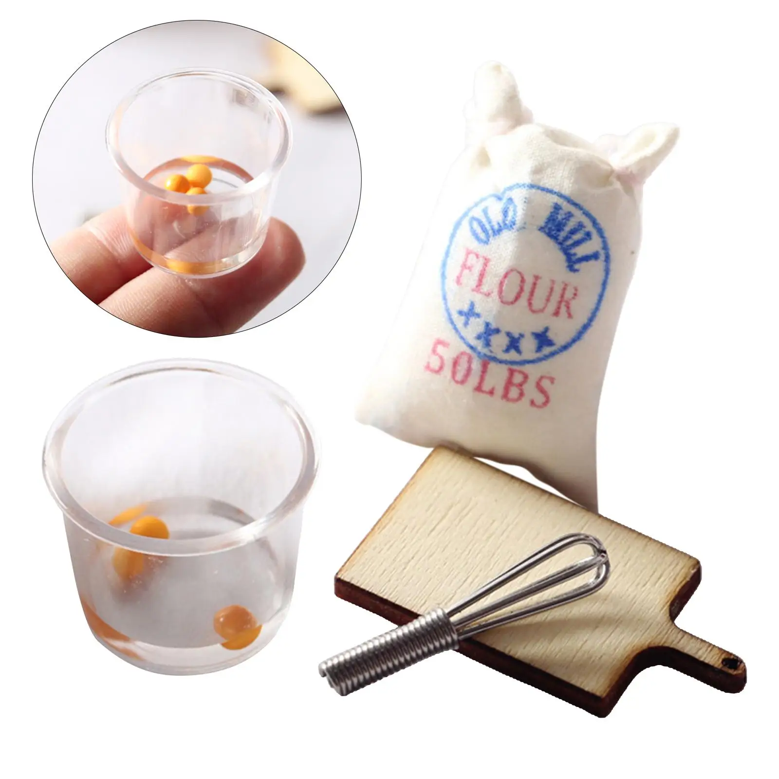

1:12 Dollhouse Simulation Bread Making Set Cutting Board Food Toy Doll House Accessories for Kids