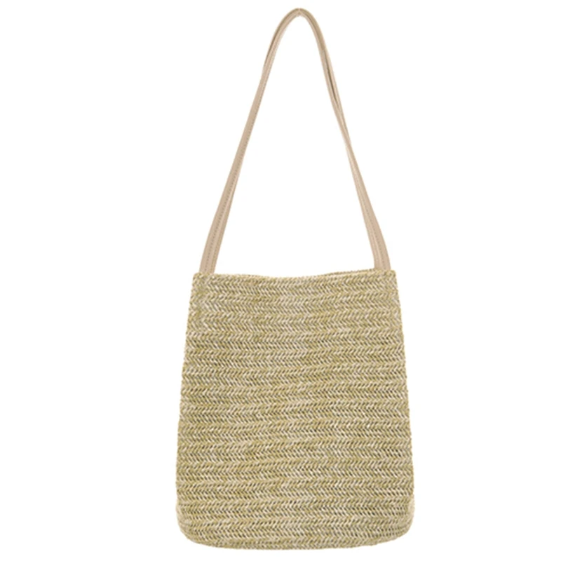 

New Vintage Women Girls Bohemian Rattan Straw Bag Woven Bucket Handbag Crossbody Fashion Beach Bags