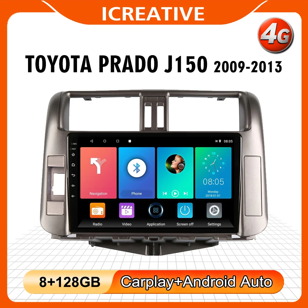 

2 Din Car Radio For Toyota LAND CRUISER PRADO J150 2009 2010 2011 2012 2013 Android GPS Navigation 4G WiFi Apple Carplay