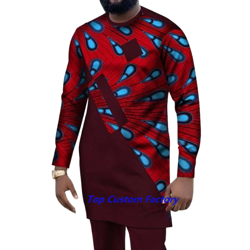 Luxury Long Sleeve Suit Men's Spring Summer African Style O-Neck T-Shirt 2-Piece Casual Pant Set Oversized Tracksuit Outfits