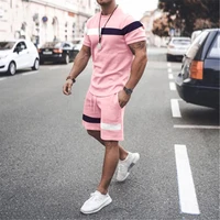 new summer mens solid color tracksuit 2 pieces t shirt shorts casual stylish sweatersuit set fashion suit streetwear outfit