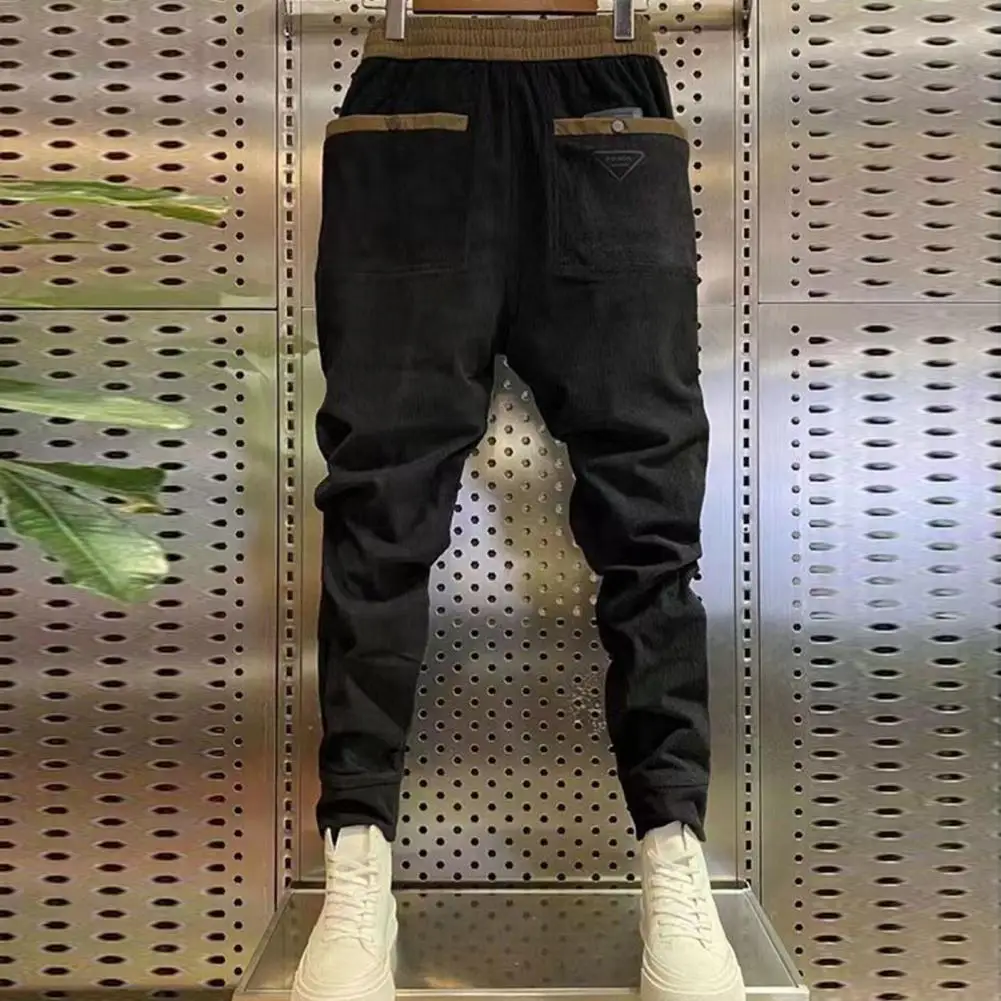 

Color Versatile Anti-pilling Casual Pants Pure Trousers Mid-rise Men Wear Home Male Trousers Casual Harem