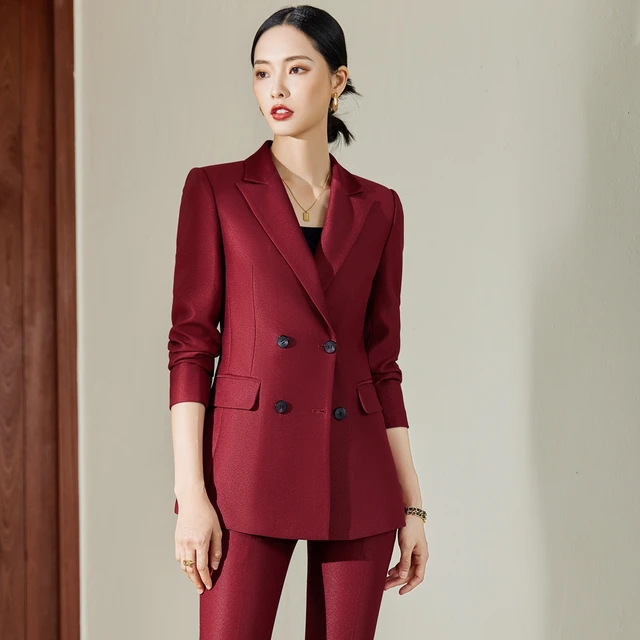 Conjuntos de Blazer y pantalones estampados para mujer, trajes de moda, ropa  de trabajo, traje informal de oficina, alta calidad, invierno, Otoño, 2023  - AliExpress