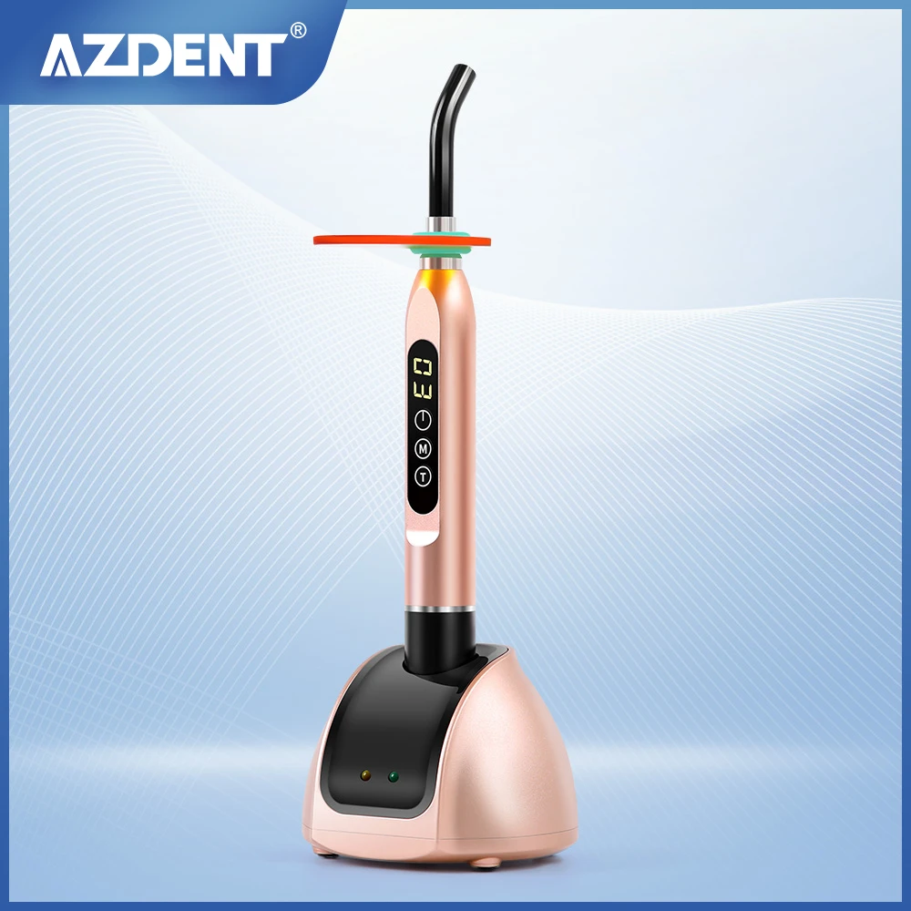 

AZDENT Dental Curing Light Wireless LED Cure Lamp 5W 1400mw/c㎡ 400-515nm Three Modes Metal Fuselage Curing Machine