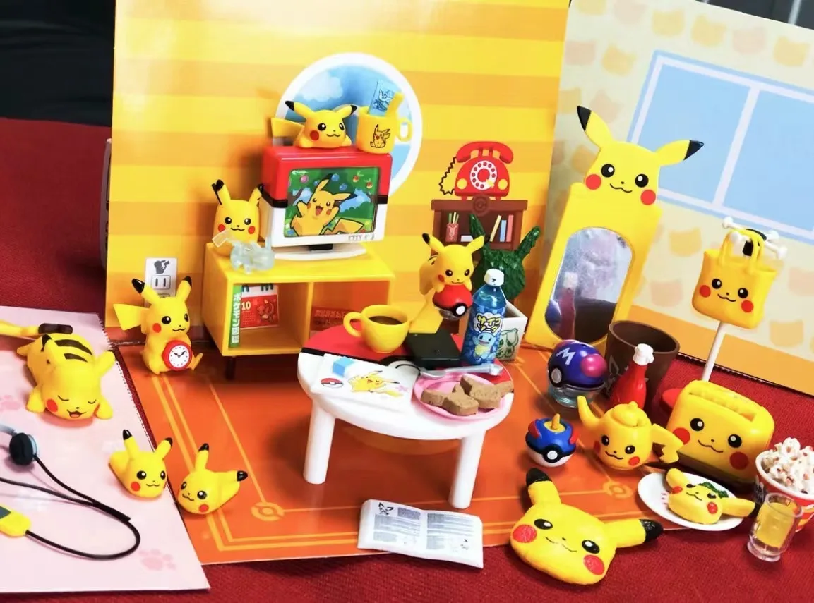 Капсульная игрушка Pokemon Gashapon Пикачу модель эльфа игрушки мини-мебель стол