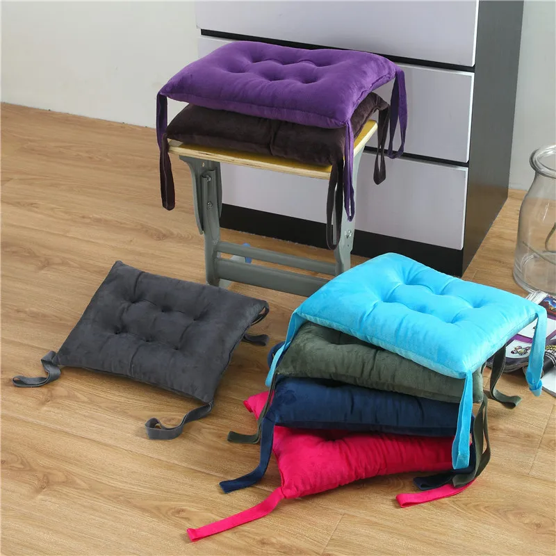 

Crystal Velvet Cushion Soft Thickened Student Classroom Bench Small Cushion with Banding Square Stool Kindergarten Chair Cushion