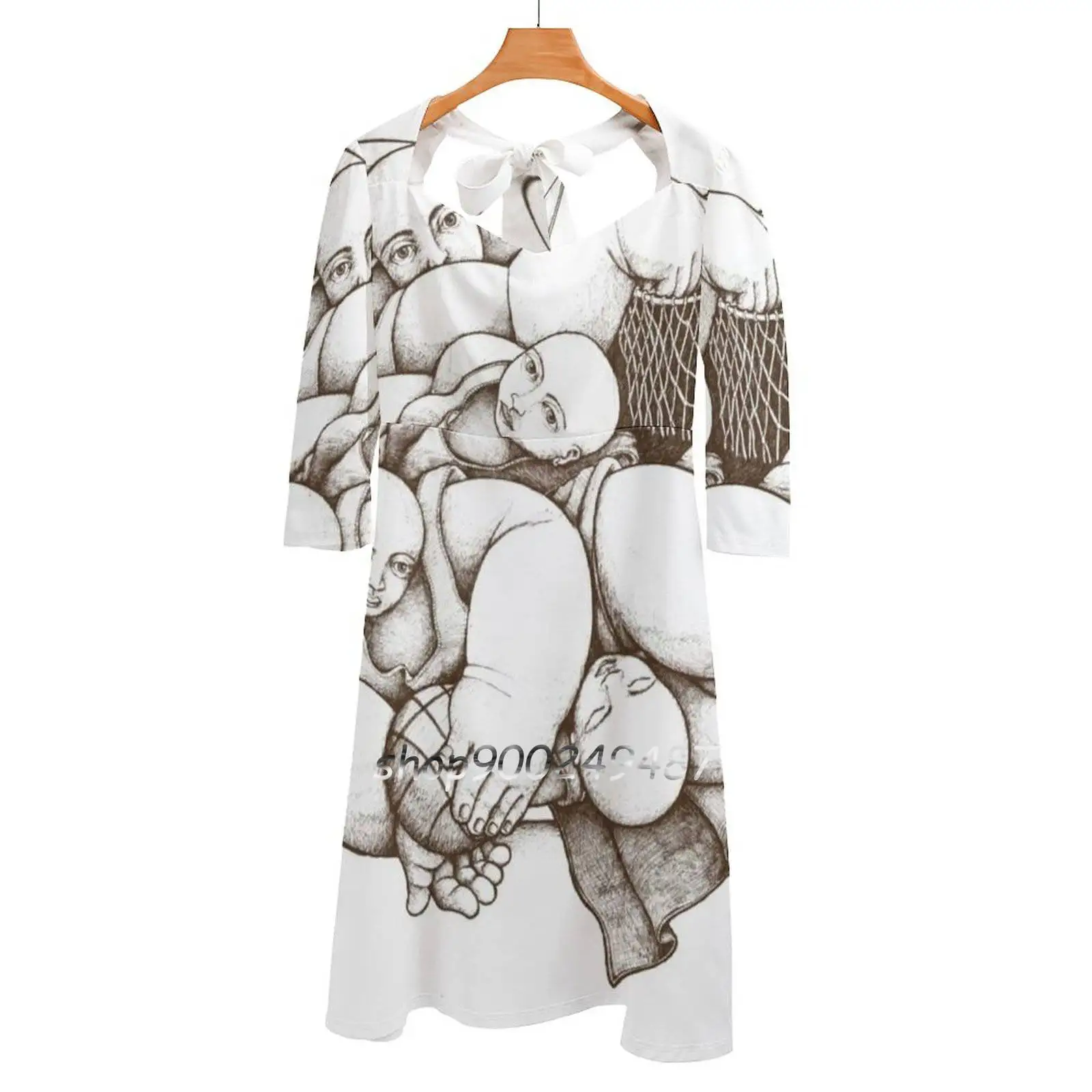 

Баскетбольное расклешенное платье, платье с квадратным вырезом, элегантное женское модное платье с принтом, бумажная работа, баскетбольные...