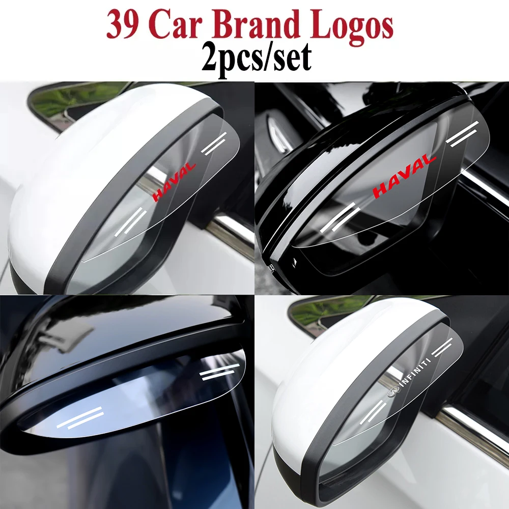 

Car Rear View Mirror Rain Eyebrow Visor RainProof Sticker Accessories For Peugeot 206 308 307 208 207 3008 2008 508 Sw 407 5008