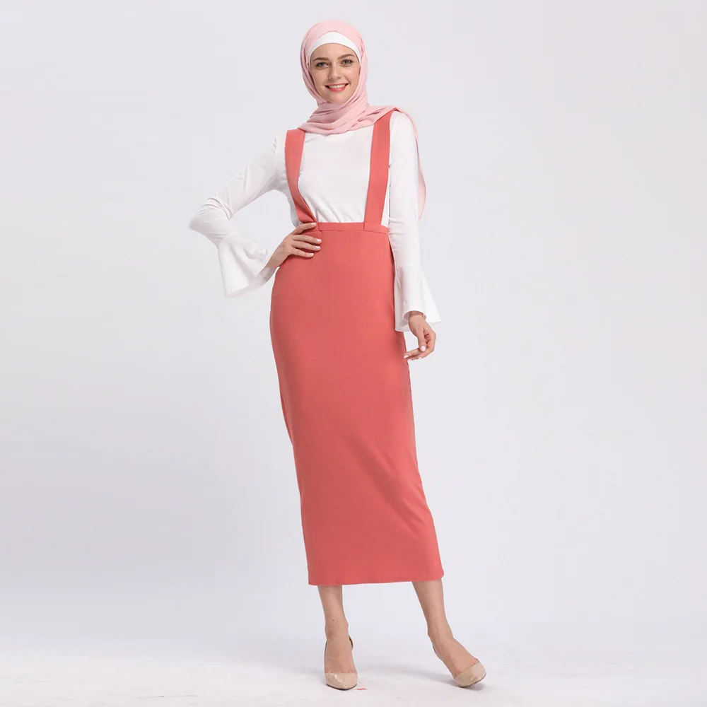 Women's Suspender Multicolor Oversized Skirt Muslim Sets Tunic Eid Dress for Women Turkish Modest Clothing  New Baya Islam