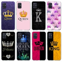 queen king crown case funda for samsung galaxy a51 a71 a42 5g a50 a70 a30 a40 a10s a20e a91a6 a7 a8 a9 phone shell cover coque