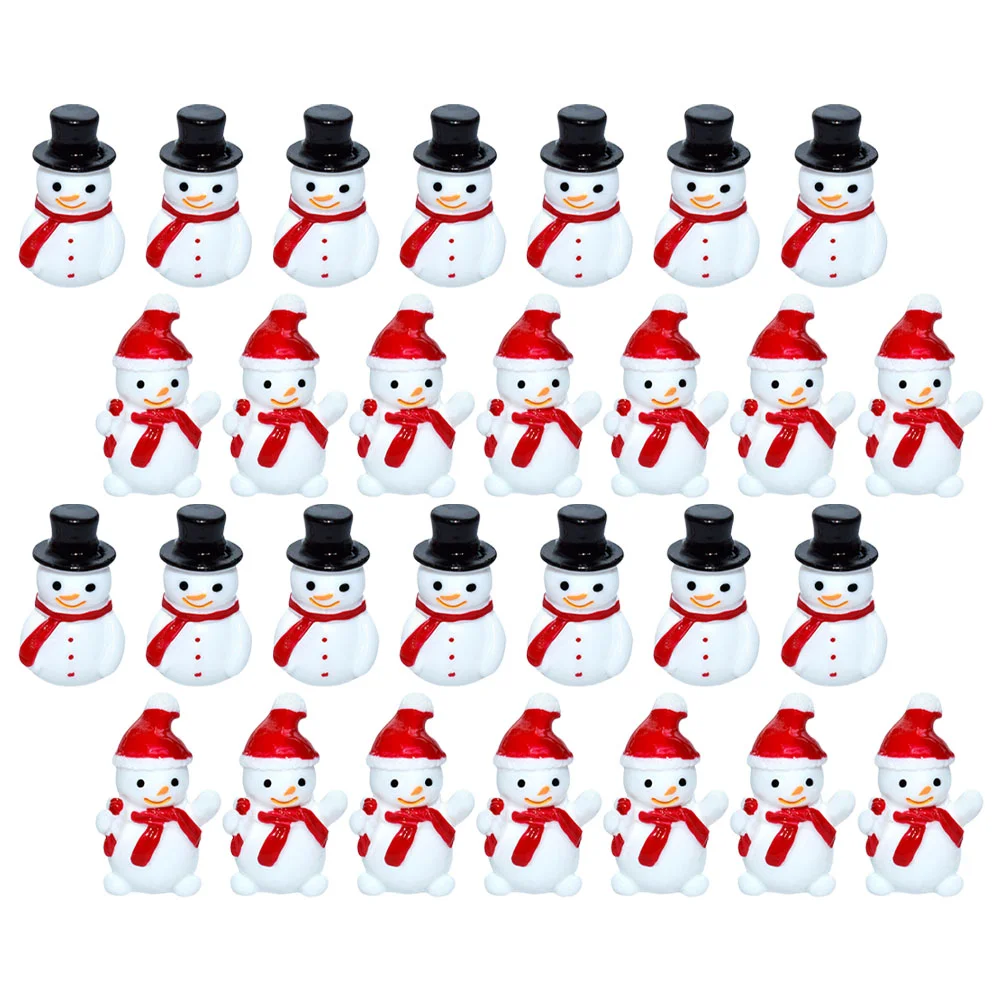 

40 Pcs Mini Toys Figurine Tiny Snowman Figures Desktop Figurines Miniatures Resin Ornaments Statue